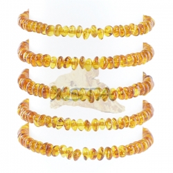 Amber bracelet flat beads cognac